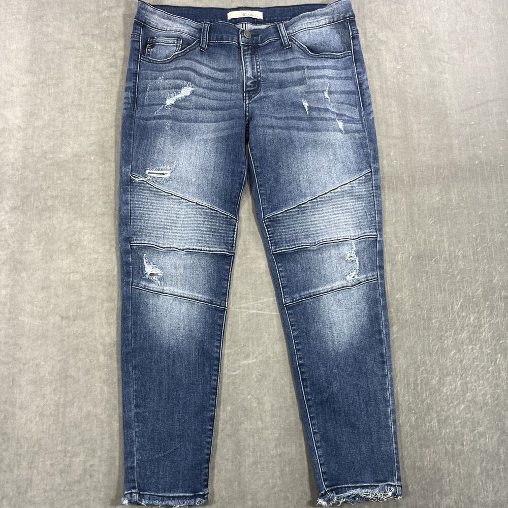 KanCan Blue Skinny Jeans with Faded Wash